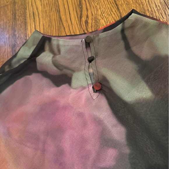 NWT ASOS DESIGN chiffon maxi dress blurred floral print with turtleneck size 8 - Picture 7 of 12